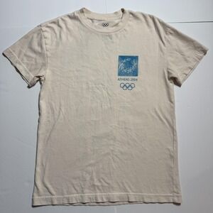 Athens 2004 Olympic Games Shirt Mens Small Cream Heritage Official‎ Tee